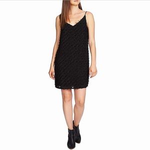 NWT Fringe Rich Black Jacquard Slipdress